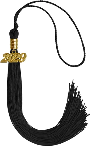 Vista 192 de Endea Graduation - Borla de un solo color con fecha dorada (Oro Antiguo, 2020)