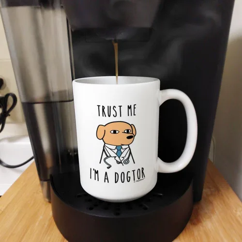 Vista 2 de ThisWear Trust Me I'm a Dogtor - Taza de café macho de 15 onzas, 1 paquete 15oz - Masculino