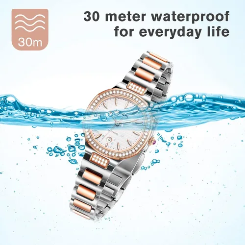 Vista 8 de Stylish Octagonal Case Women's Quartz Watch with 316L Stainless Steel Band Luminous Dial and Hands Face Perfect for Urban Fashion and Independent