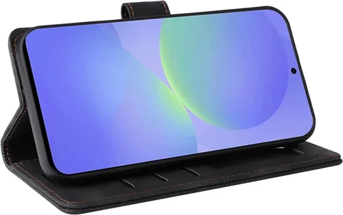 Vista 3 de Compatible con Redmi A1 4G / A2 4G Flip Kickstand (piel sintética), cierre magnético, ranura para tarjetas, estilo cartera, funda protectora