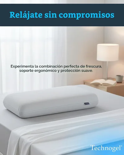 Vista 8 de Technogel Almohada de espuma viscoelástica de gel refrescante, almohada de enfriamiento Comfort Revolution, perfil ventilado de 4.5 pulgadas, zona