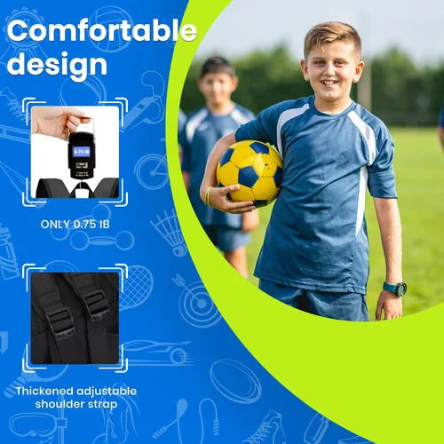Vista 6 de Hsmihair - Mochila de fútbol juvenil - Mochila para fútbol y baloncesto, con compartimento para pelota y tacos separados
