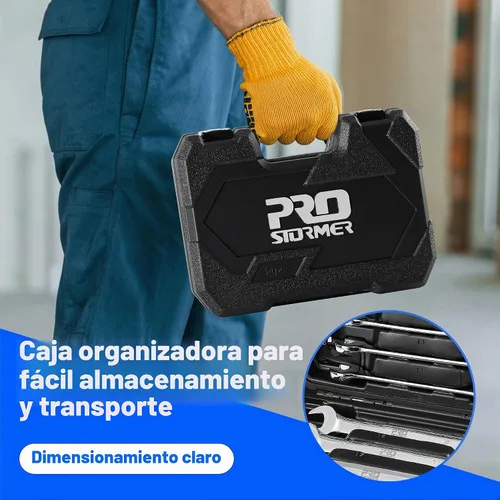 Vista 6 de Prostormer Juego de llaves de trinquete métricas de cabeza flexible de 14 piezas