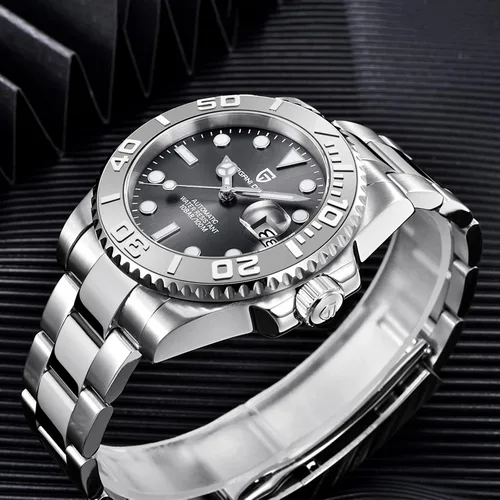 Vista 5 de Pagani Design 1651 - Reloj de pulsera para hombre, mecánico automático, movimiento NH35, 328.1 ft, resistente al agua, cristal de zafiro, bisel