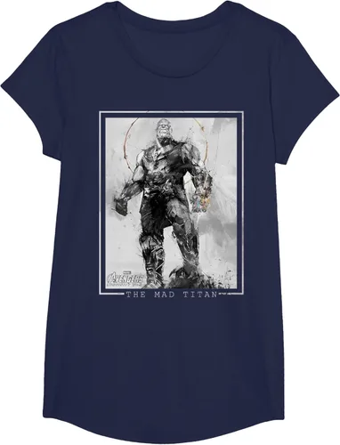 Vista 23 de Marvel Avengers Infinity War Thanos Sketch Graphic Camiseta Negro