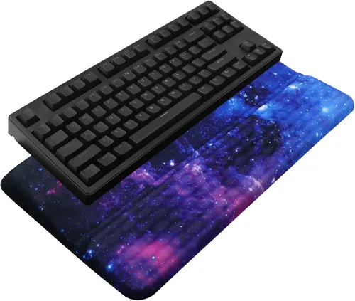 Vista 16 de Soporte para teclado de computadora con reposamuñecas, soporte ergonómico inclinado para teclado - Elevador de teclado con almohadilla para muñeca