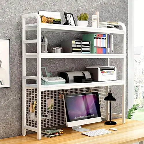 Vista 6 de Estante organizador de almacenamiento de escritorio, estante de almacenamiento de oficina, estantería de escritorio de 3 niveles para escritorio