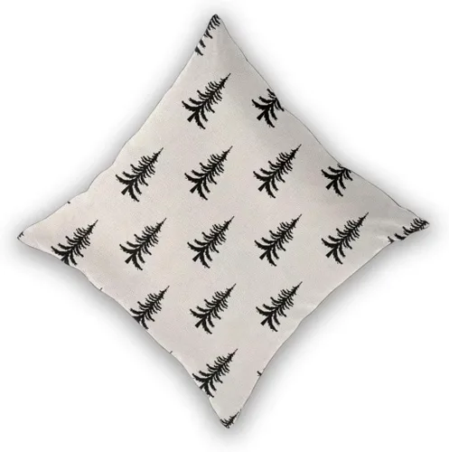 Vista 2 de Juego de 2 fundas de almohada de Navidad de 16 x 16 pulgadas, decoración de árbol de Navidad negro, fundas de almohada para exteriores, invierno