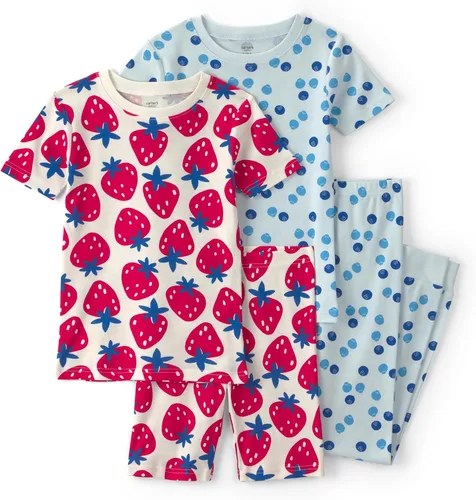 Vista 14 de Carter's Conjunto de pijama de algodón ajustado de 4 piezas para niña Pollo Country Green