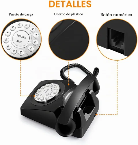 Vista 4 de Libro de invitados de audio retro en forma de teléfono para bodas y eventos - Graba y guarda mensajes de invitados, recargable, fácil de usar