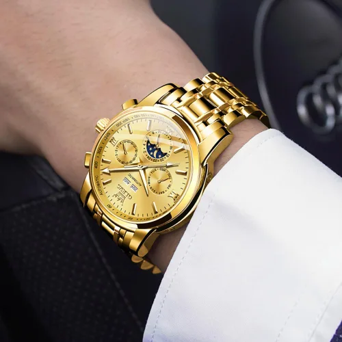 Vista 8 de OLEVS Relojes automáticos para hombre, esqueleto mecánico, de lujo, a la moda, reloj de pulsera luminoso impermeable