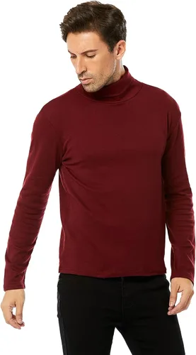 Vista 84 de Camiseta de manga larga para hombre, ajustada, ligera, con cuello de tortuga