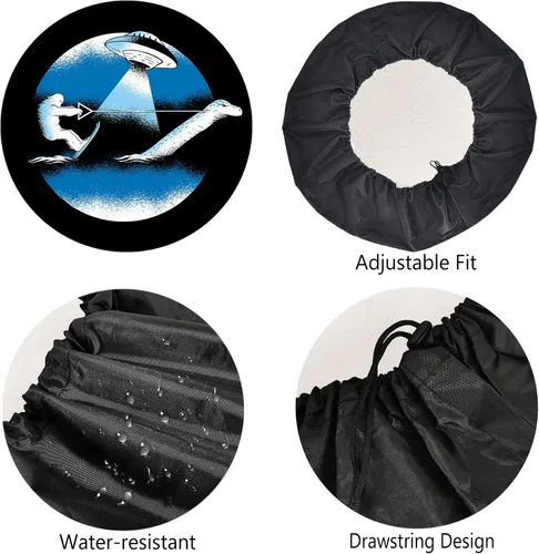 Vista 4 de Cubierta de neumático de repuesto divertida Bigfoot para esquí acuático RV accesorios de campamento para neumático de repuesto resistente a
