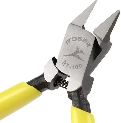 Vista 7 de Alicates de corte lateral diagonal de 4 pulgadas y 3.937 in, tijeras de corte de alambre de cable, pinzas de precisión para electrónica, fabricación