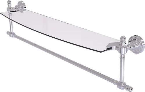 Vista 3 de Allied Brass RD-33TB/18-BBR Retro Dot Collection - Estante de cristal integrado para toallero, 18 pulgadas, bronce cepillado