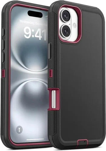 Vista 70 de Jelanry - Funda para iPhone 15 5G, protección resistente, resistente, color negro Dropproof & Dual-Layer Protective Back Cover with Port Anti
