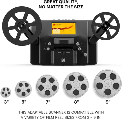 Vista 3 de KODAK REELS - Convertidor digitalizador de películas de 8mm y Super 8 con pantalla grande de 5", escáner convierte película fotograma por fotograma