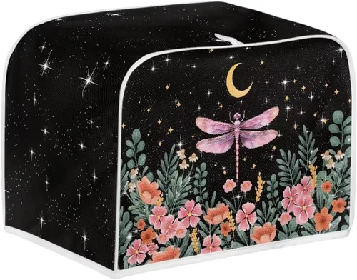 Vista 30 de doginthehole Cubierta para tostadora de libélula para cocina, fundas de electrodomésticos pequeños, estilo bohemio, para microondas, tostadora