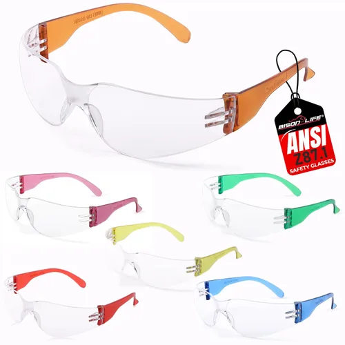 Vista 14 de BISON LIFE Gafas de seguridad surtidas para hombres y mujeres ANSI Z87.1