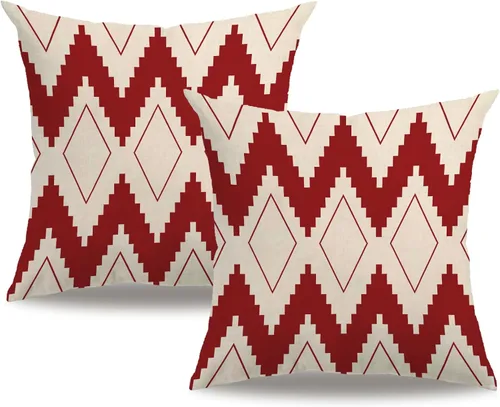 Vista 10 de 7COLORROOM Fundas de almohada de estilo geométrico moderno, rayas negras y beige, de lino y algodón, cuadradas, decorativas, para el hogar, 18 x 18