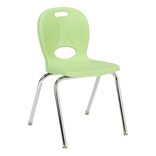 Vista 21 de Learniture Structure Series - Sillas escolares apilables con asientos contorneados, sillas apilables de plástico de alta resistencia, 14 pulgadas