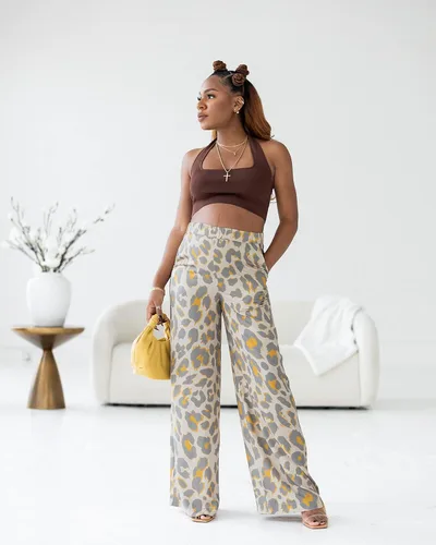 Vista 2 de The Drop Pantalón con estampado de guepardo crema irlandesa para mujer por victoriouslogan