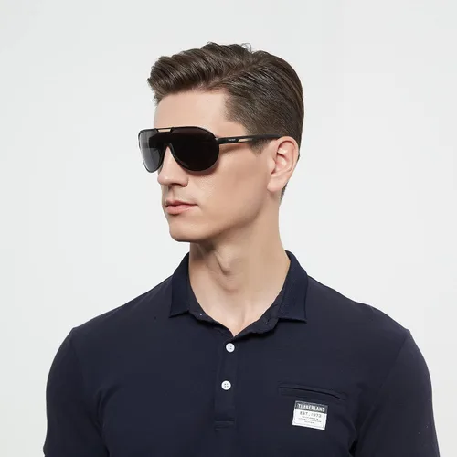 Vista 3 de Gafas de sol polarizadas estilo aviador retro para hombre, marco de metal, ultraligeras
