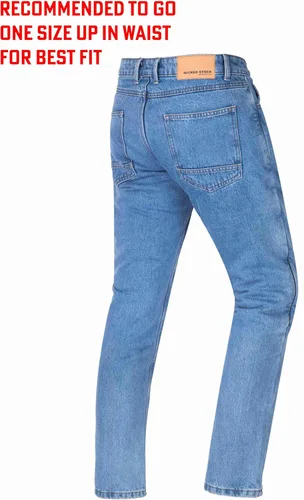 Vista 3 de WICKED STOCK Pantalones de Motocicleta para Hombres - Jeans de Motociclismo - Pantalones de Mezclilla con Armadura para Motocicleta Dual