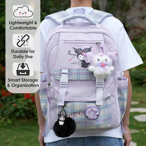 Vista 2 de juju - Mochila Kawaii negra y morada, Negro, Mediana, Kawaii