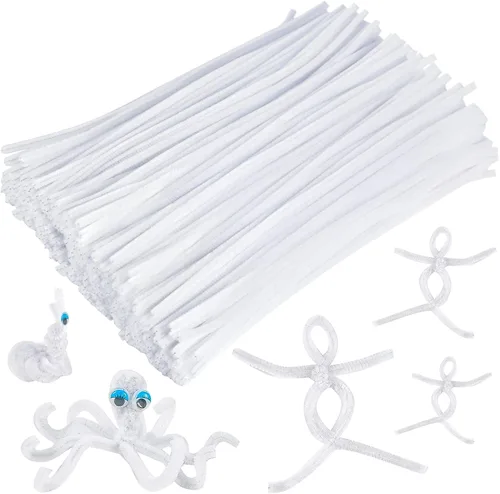 Vista 7 de Caydo 400 piezas de tallos de felpilla negros para manualidades para niños, proyectos de arte y manualidades, decoración del hogar y trenzado