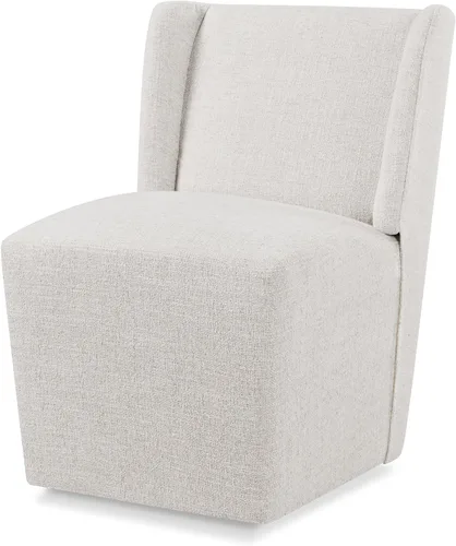 Vista 34 de KISLOT Juego de 1 sillas de comedor tapizadas con ruedas, color beige