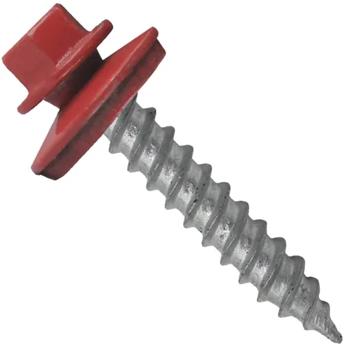 Vista 159 de 12 tornillos para techos de metal gris ABC de 1-1/2 pulgadas, cabezal de arandela hexagonal, arranque automático/roscado, arandela EPDM. 1 bolsa