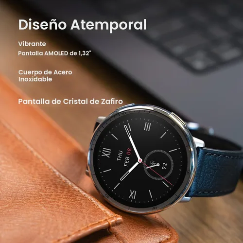 Vista 2 de Amazfit Reloj inteligente Active 2 Premium de 1.32 pulgadas, cristal