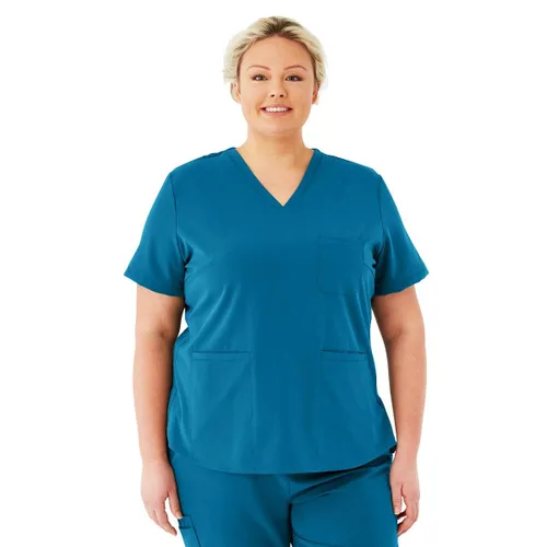 Vista 23 de Medline Lexington AVE - Camiseta médica para mujer, color morado real, talla M, cada una Negro