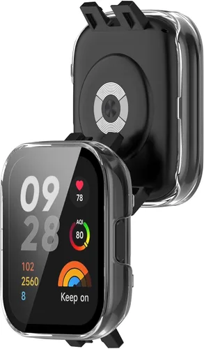 Vista 3 de PC+Funda protectora de pantalla de vidrio templado compatible con Xiaomi Redmi Watch 3/Mi Watch Lite 3 Protector de pantalla para Xiaomi Redmi Watch