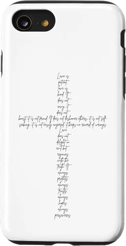 Vista 18 de Funda con cruz cristiana para iPhone 12/12 Pro 1 Corinthians 13