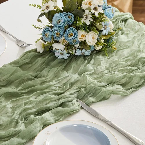 Vista 26 de BALCONY & FALCON Camino de mesa con borlas, lavable a máquina, caminos de mesa decorativos de lujo para el hogar para comedor, fiestas, banquetes