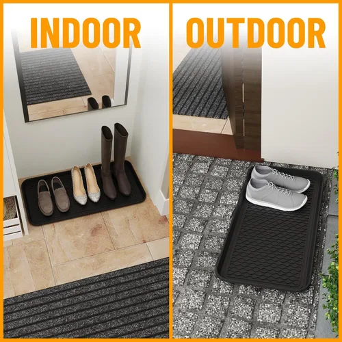 Vista 4 de Ottomanson TRY400-30X15 de charola multiuso 1.2 pulgadas multiuso Boot & Shoe, charola de resistente al agua para todos los climas uso exterior