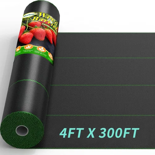 Vista 8 de Tela de barrera de control de malezas de 3.53 oz/yd², membrana de cubierta de suelo para jardinería de alta resistencia, para césped artificial