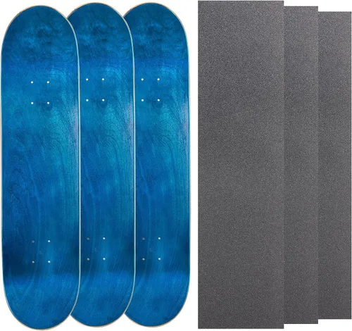 Vista 8 de Cal 7 Tablas de patineta de arce en blanco con cinta de agarre (paquete de 3, combinaciones)