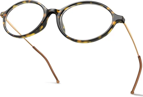 Vista 11 de VISOONE Oval Blue Light Blocking Glasses Women Small 100% UV400 Protection