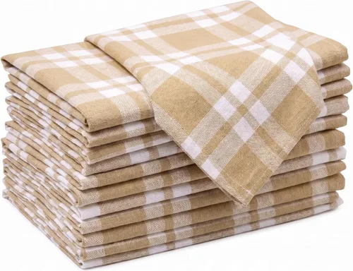 Vista 43 de Encasa XO Juego de 12 servilletas de tela de cóctel Servilletas de mesa de algodón puro Tamaño (9 x 9 pulgadas) Coral Solid Lavable a máquina