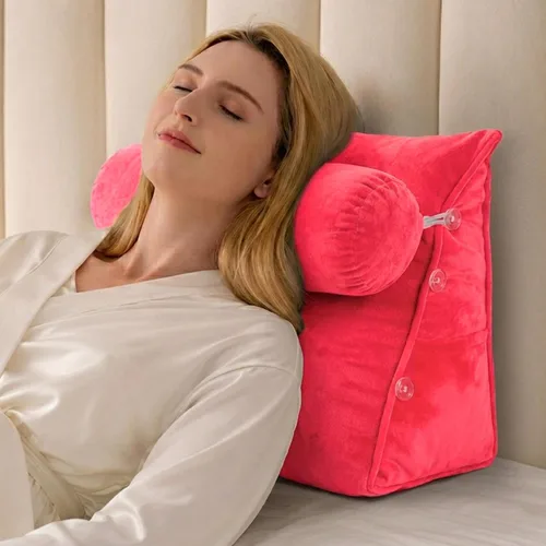 Vista 15 de Cheer Collection Almohada de cuña de lectura, almohada de lectura de cuña ajustable con soporte para el cuello, almohada de respaldo rellena