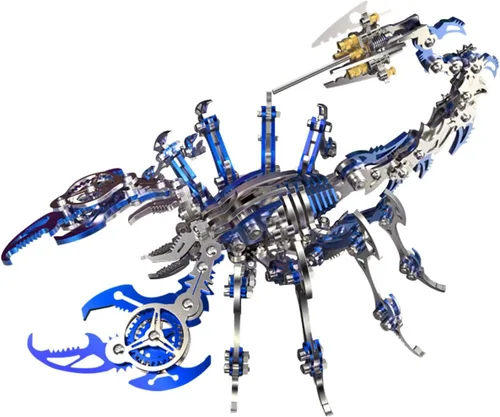 Vista 9 de Kits de modelo de metal 3D, rompecabezas de metal 3D de lobo mecánico, serie de animales de acero DIY, rompecabezas simples 3D, decoración