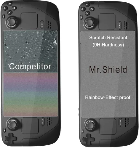 Vista 5 de Mr.Shield Protector de pantalla para Steam Deck/Steam Deck OLED 2021 y 2022 y 2023 [vidrio templado] [dureza 9H] [Paquete de 2] Protector de pantalla