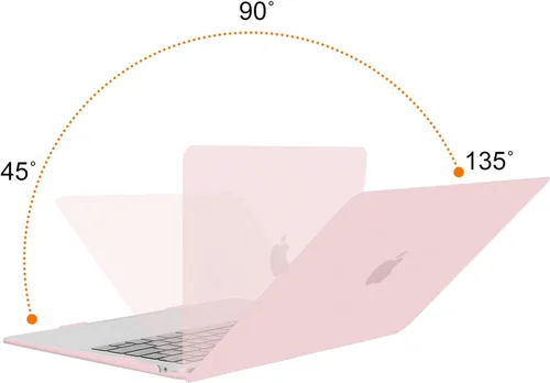 Vista 3 de MOSISO - Funda compatible con MacBook Air de 13 pulgadas M1 2022-2018, color rosa bebé Plastic Hard Shell&Keyboard Cover&Screen Protector for