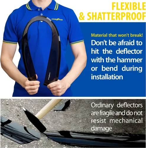 Vista 4 de Goodyear Deflectores de ventana de canal inastillables para Nissan Altima 2019-2026, protectores de lluvia, viseras de ventana para automóviles