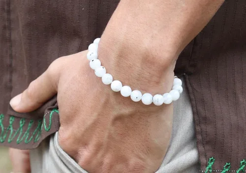 Vista 5 de Pulsera de cuarzo rosa, cristal curativo de 0.315 in para el amor, unisex