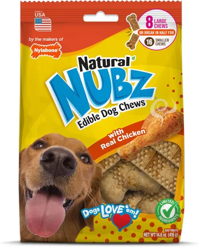 Vista 10 de Nylabone Nubz - Golosinas naturales para perros hechas con pollo real
