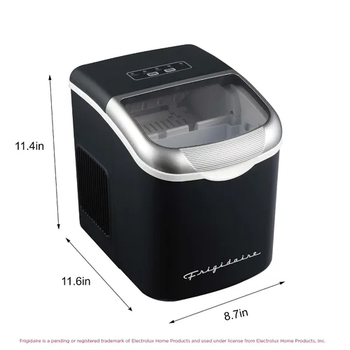 Vista 5 de FRIGIDAIRE Máquina de hacer hielo compacta retro, hielo bala, 26 libras por día (negro)